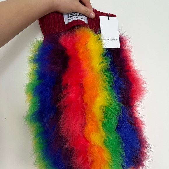 Christian Cowan Rainbow Fluffy Dog Sweater
